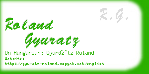 roland gyuratz business card